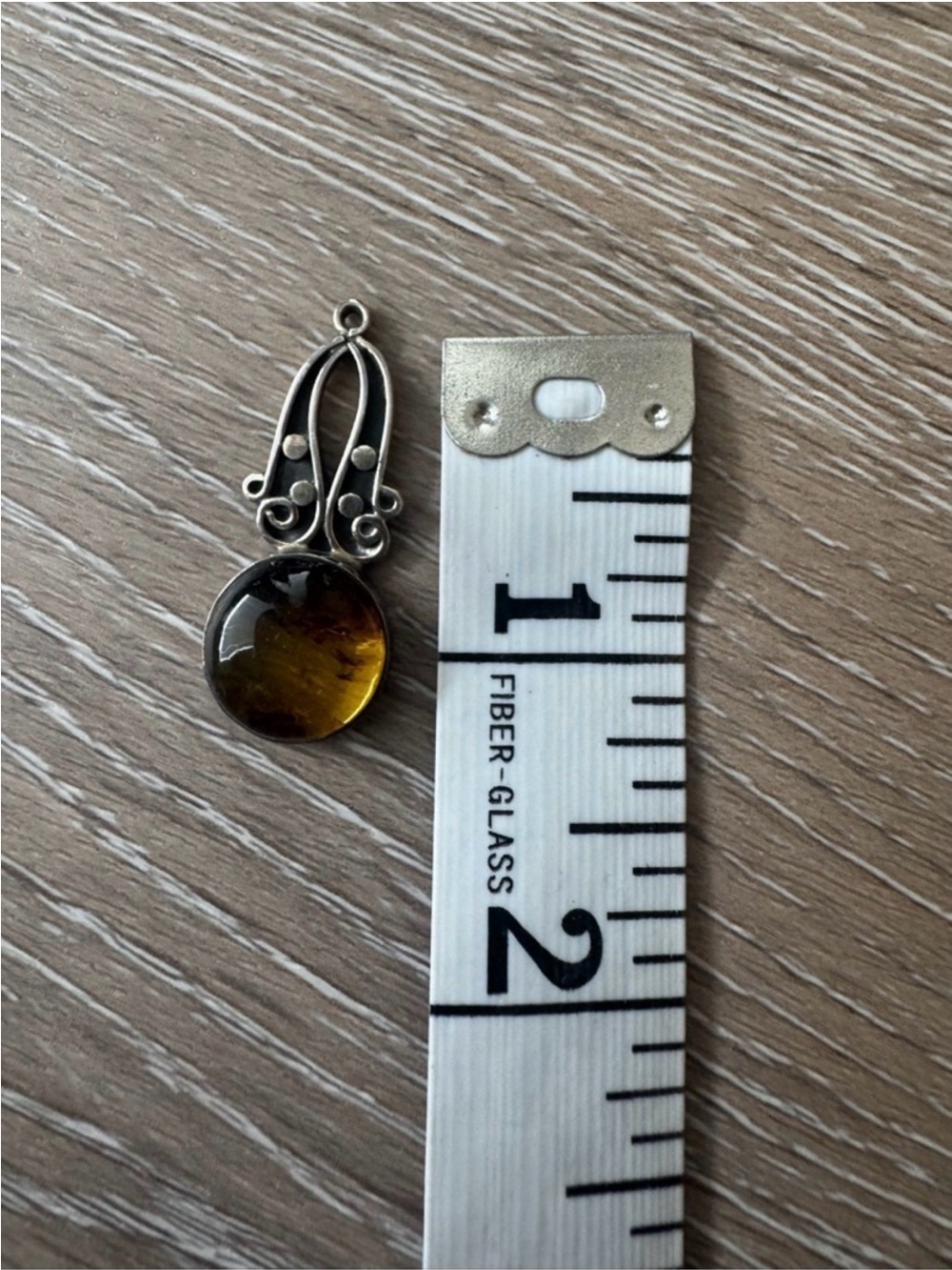 925 silver and amber necklace pendant - Picture 3 of 3